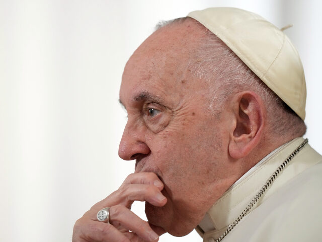 Pope Francis pauses during an interview with The Associated Press at The Vatican, Tuesday, Jan. 24, 2023. Francis acknowledged the Catholic Church still had a long way to go to deal with the problem, saying transparency was still lacking about how cases are resolved and that the church must speak K